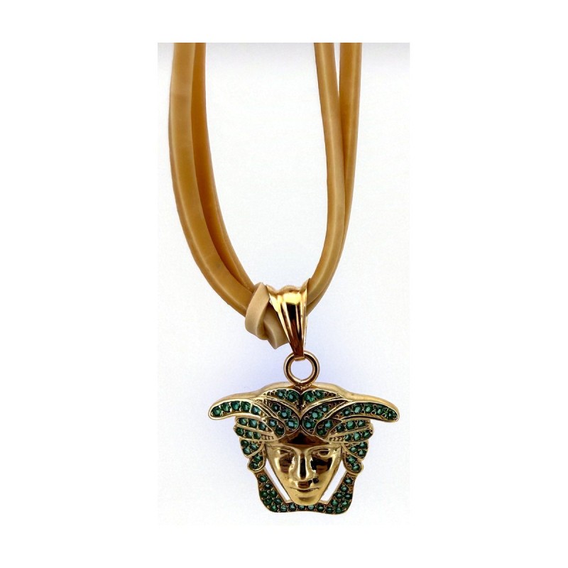 Medalla medusa circonitas de oro 18k